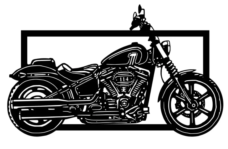 Harley 1 (laser etched acrylic logo, brushed stainless finish) metal sign by Rock DeSigns