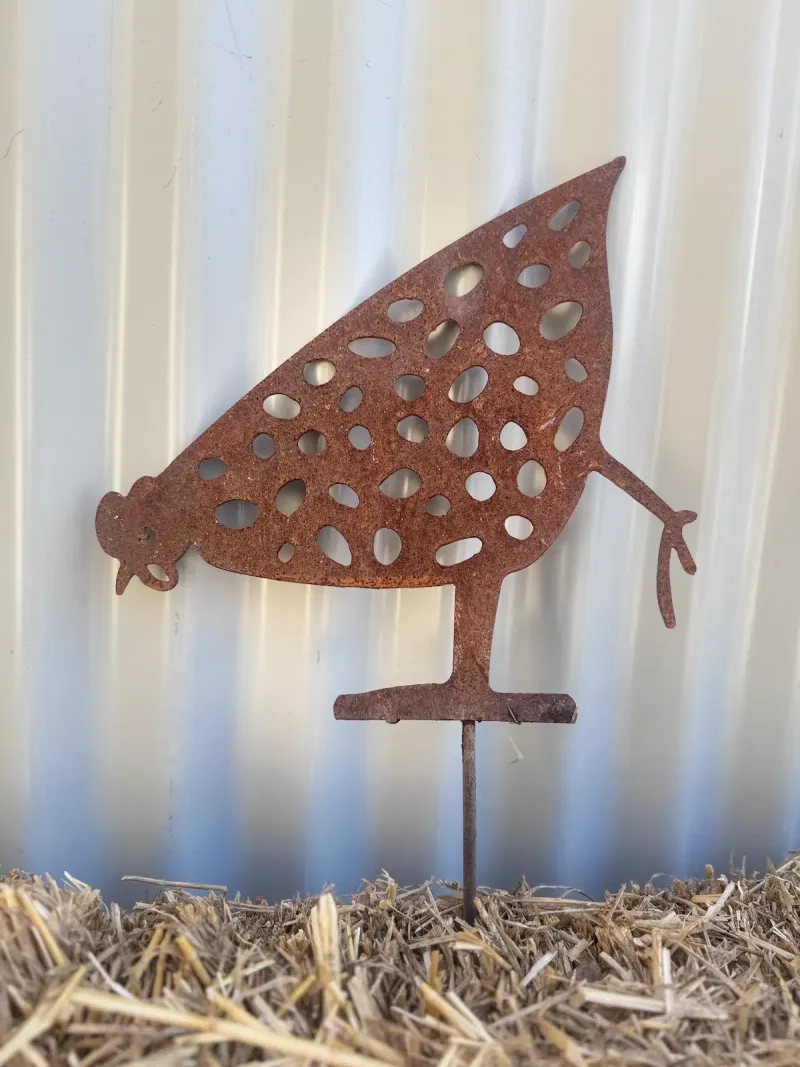 Chook 2 Large Australian Corten steel garden stake by Rock DeSigns