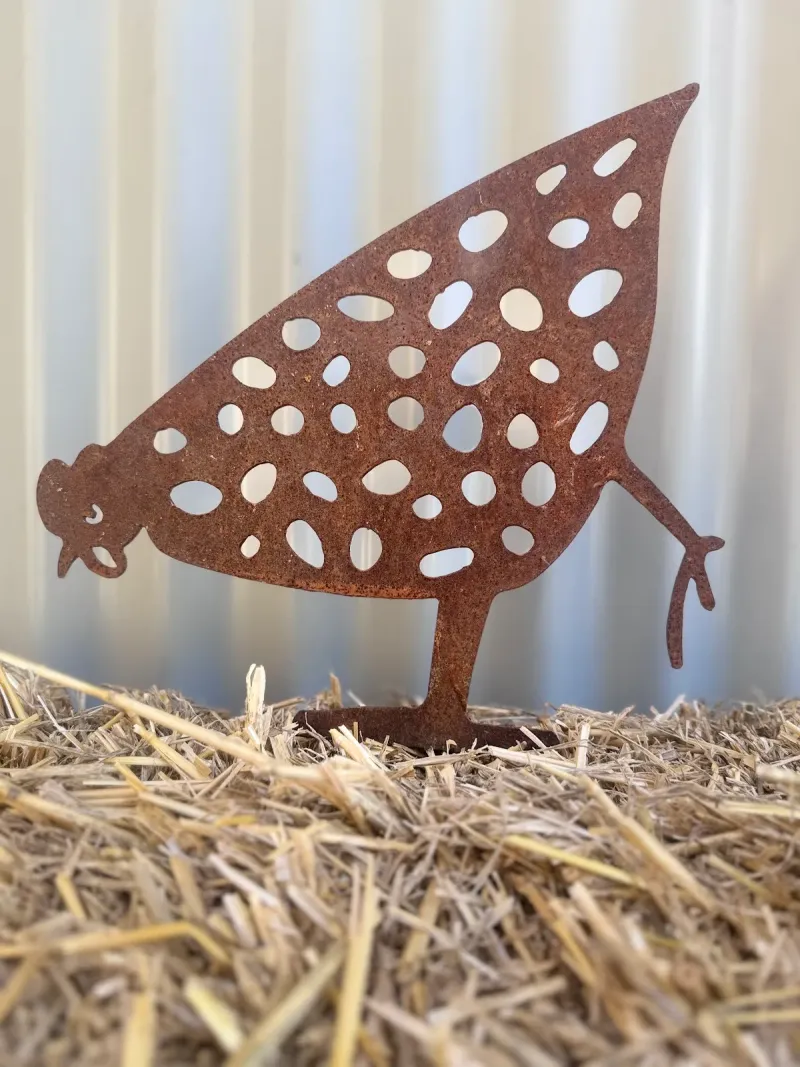 Chook 2 Small Australian Corten steel garden stake by Rock DeSigns