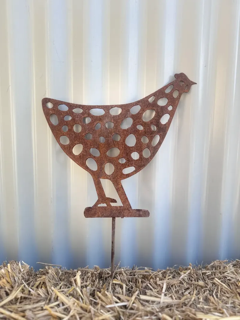 Chook 4 Large Australian Corten steel garden stake by Rock DeSigns
