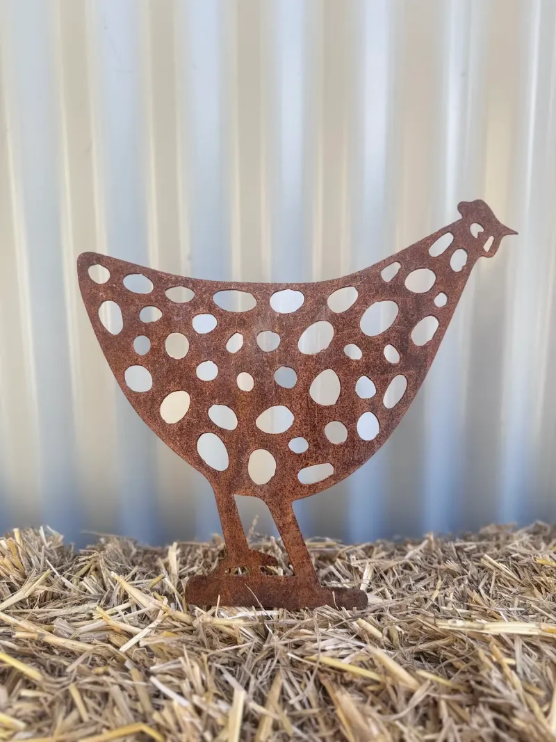 Chook 4 Small Australian Corten steel garden stake by Rock DeSigns