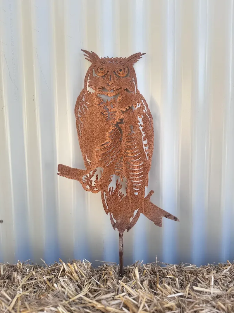 Owl Australian Corten steel garden stake by Rock DeSigns