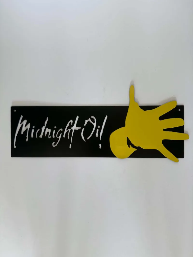 Midnight Oil metal sign by Rock DeSigns
