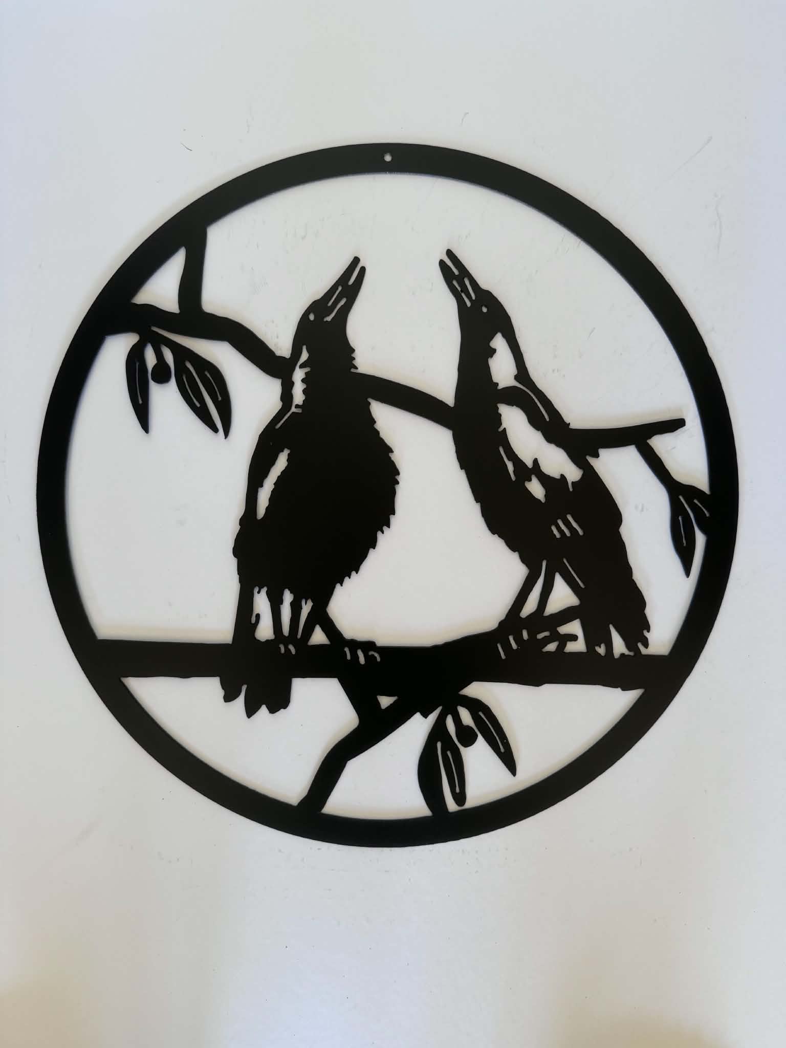 Two Magpies metal sign by Rock DeSigns