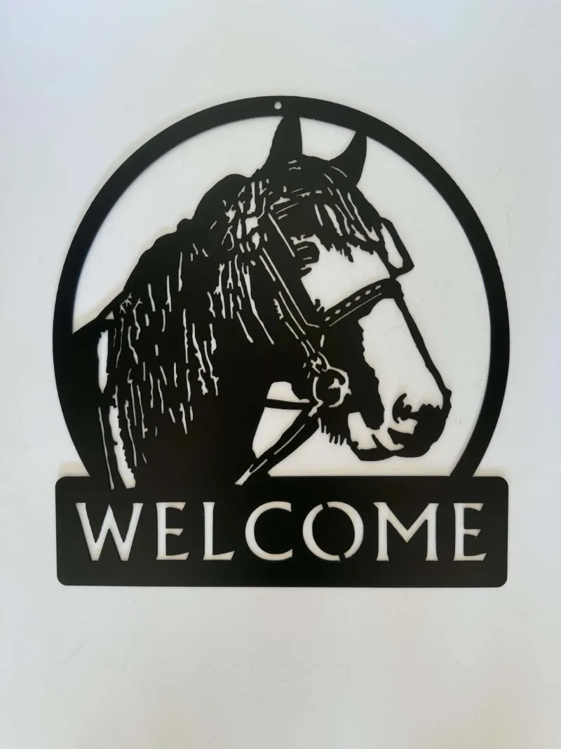 Clydesdale Horse Welcome metal sign by Rock DeSigns