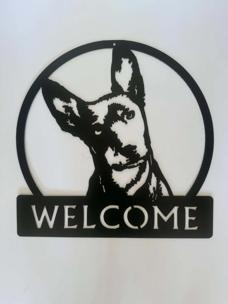 Kelpie Welcome metal sign by Rock DeSigns