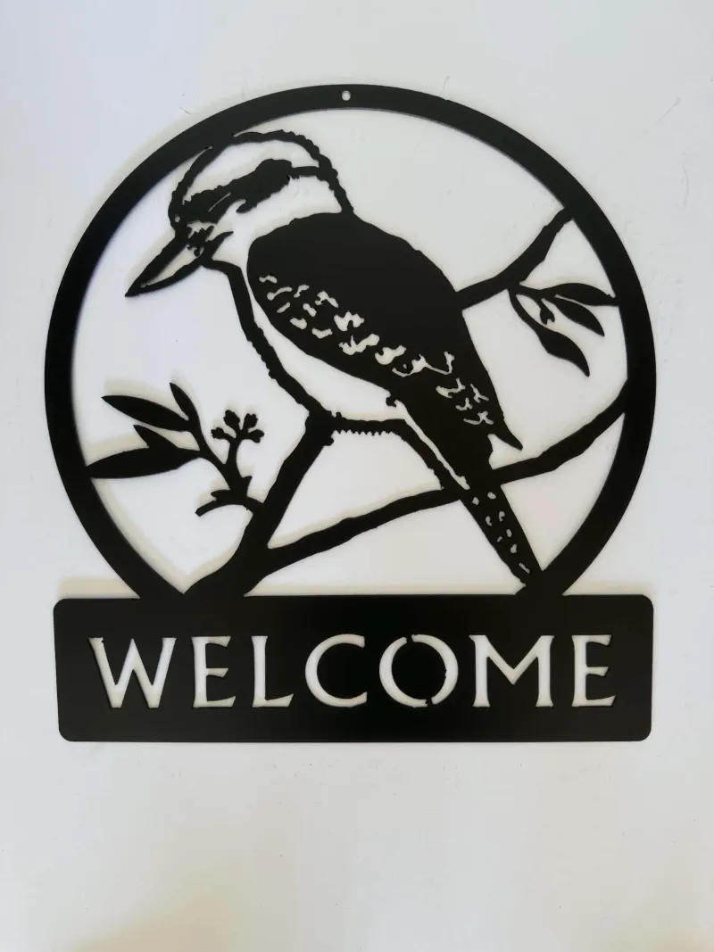 Kookaburra Welcome metal sign by Rock DeSigns