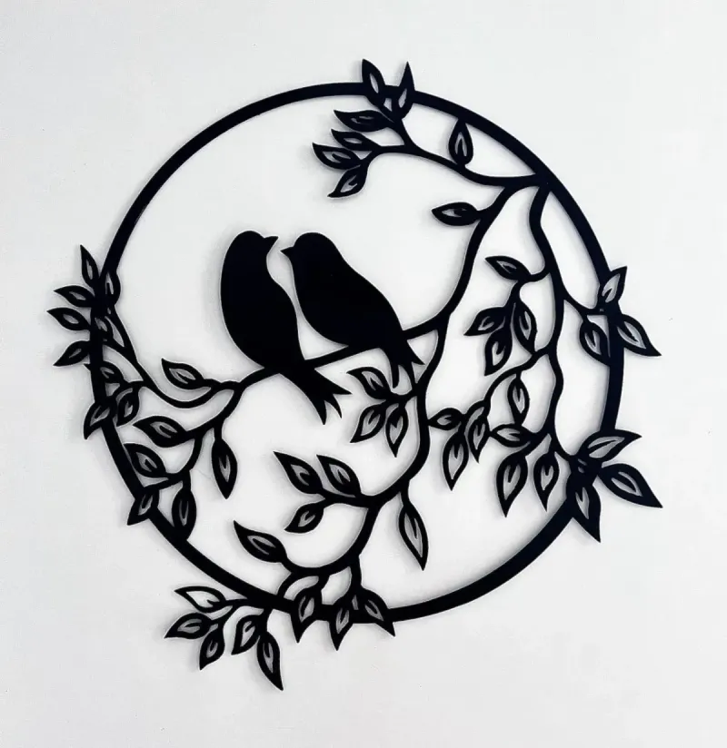 Leafy Birds metal sign by Rock DeSigns