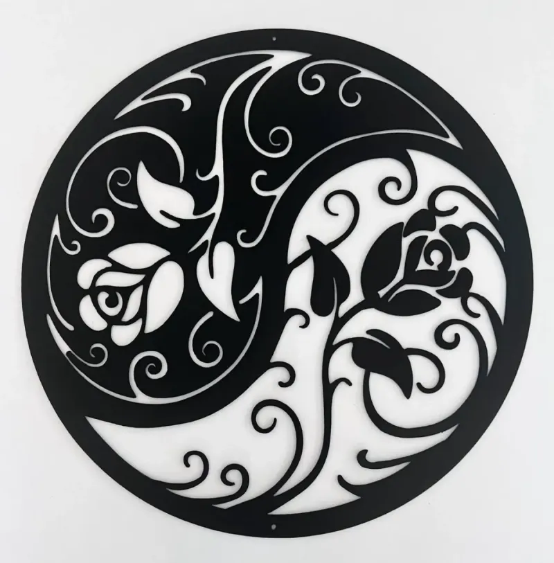 Yin Yang Roses metal sign by Rock DeSigns