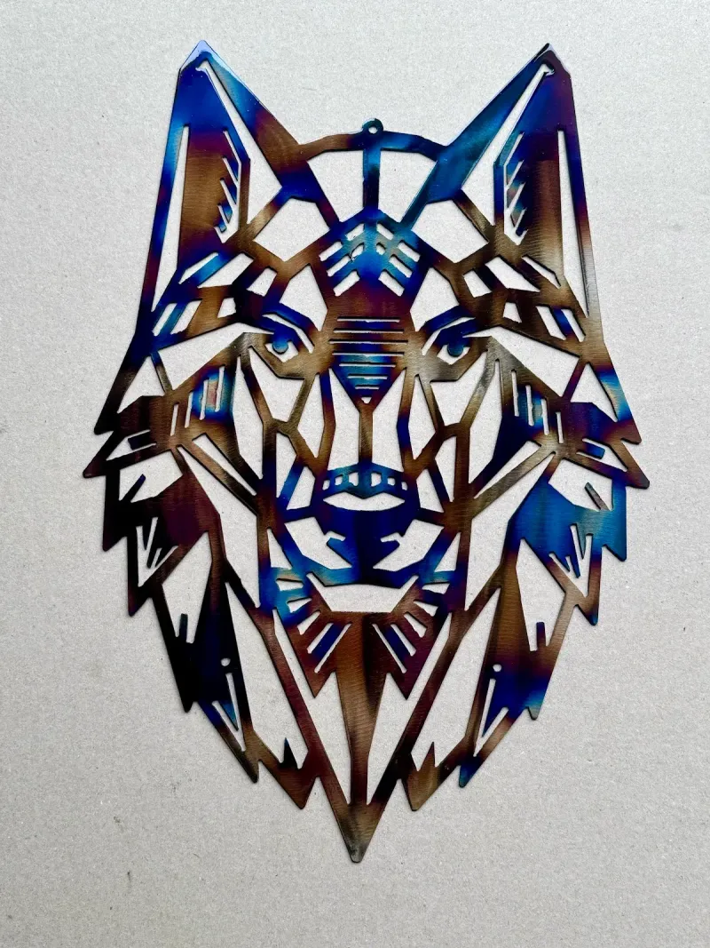 Wolf (heat-treated Australian steel) metal sign by Rock DeSigns