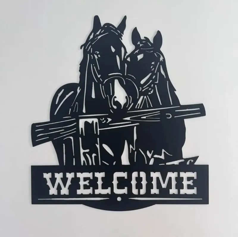 Two Horses metal sign by Rock DeSigns